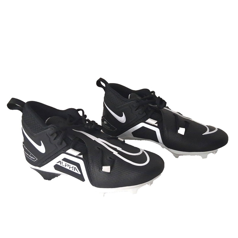 NEW Nike Alpha Menace Pro 3 Men's Size 10 Black White Football Cleats CT6649-001